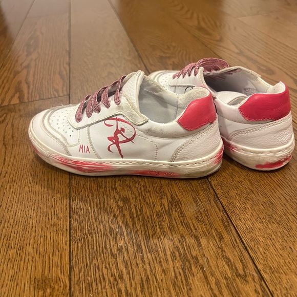 White and Pink Low-Top Sneakers for Everyday Wear (custom made in Italy) leather - Picture 5 of 6